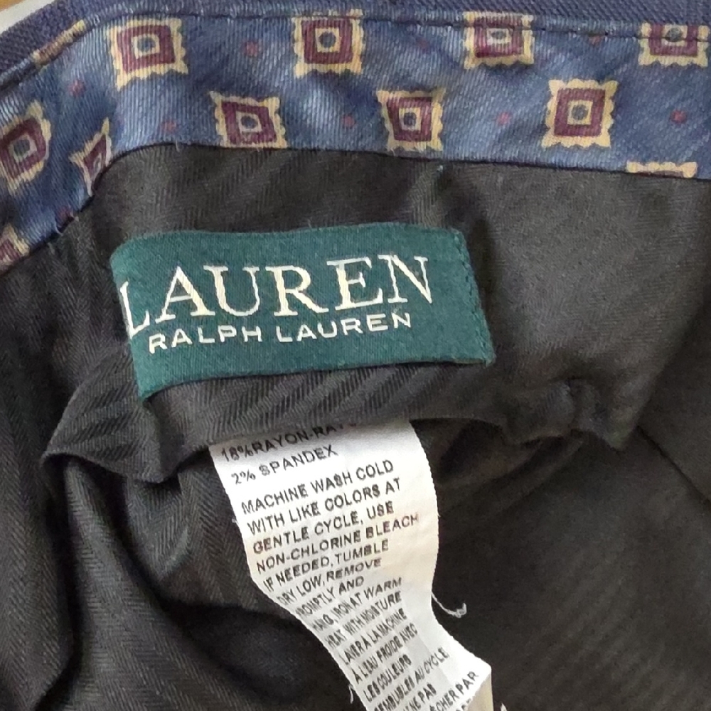 Lauren Ralph Lauren Black and Blue Patterned Garment